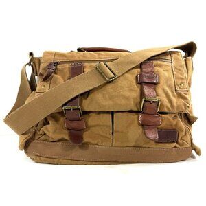 Bed Stu Sheldon Tan Waxed Canvas Messenger Bag Travel Work Commute School